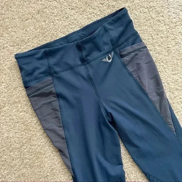 Tuff Rider Minerva Equicool Tights Kids Size XL Blue Leggings 100974-533-1375 - Picture 3 of 15